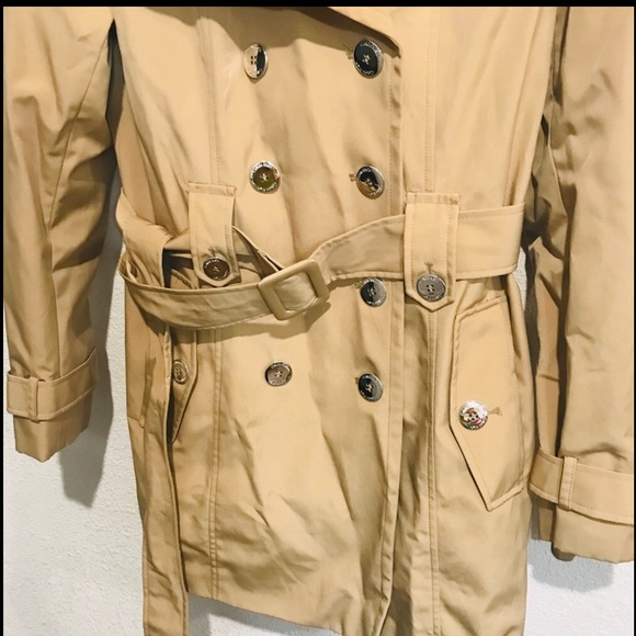 ⭐️🌟Calvin Klein Coat - Double-Breasted Belted Trench Sz XS - Picture 4 of 11